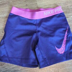 Nike pro youth medium girls spandex shorts